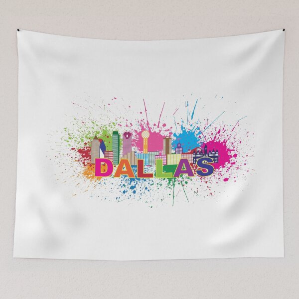 Item preview, Dallas Skyline Paint Splatter Color Illustration designed and sold by jpldesigns.