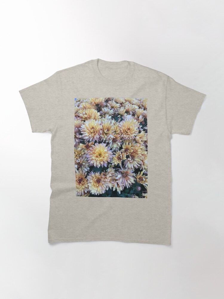 Thumbnail 3 of 7, Classic T-Shirt, Gift for Gardener - Mumsified - Light Yellow and Pink Mums designed and sold by OneDayArt.
