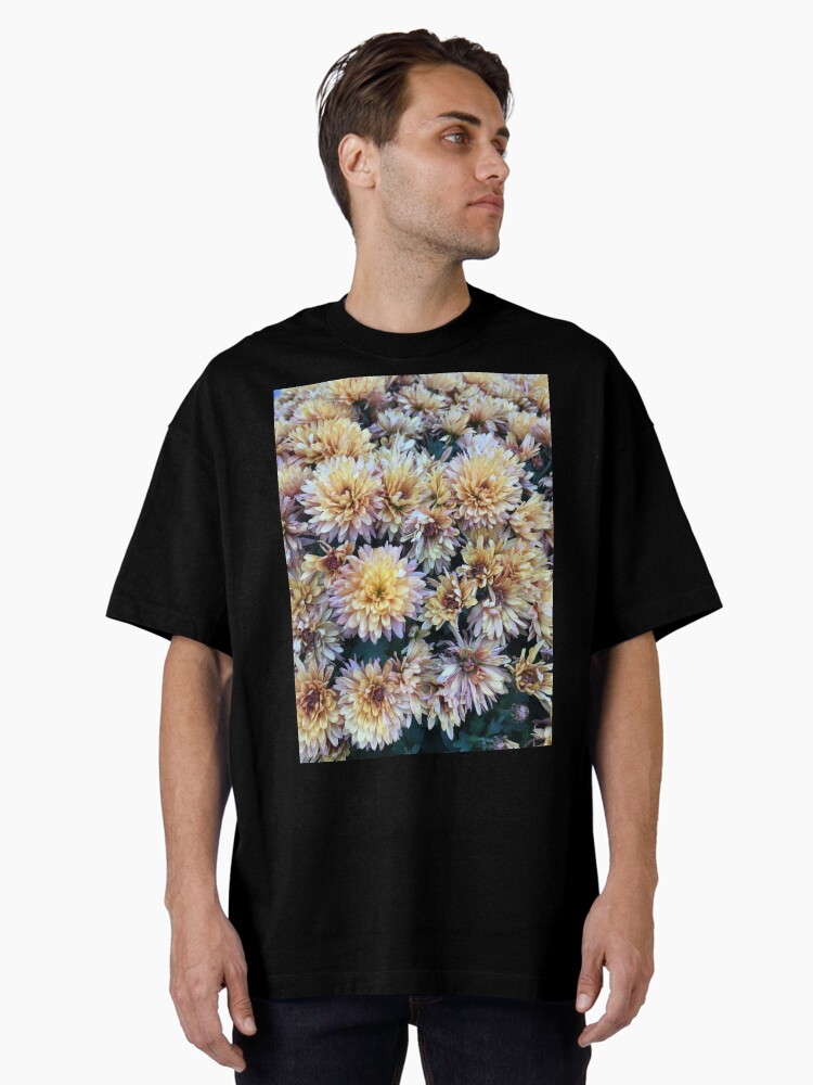 Thumbnail 2 of 7, Oversized T-Shirt, Gift for Gardener - Mumsified - Light Yellow and Pink Mums designed and sold by OneDayArt.