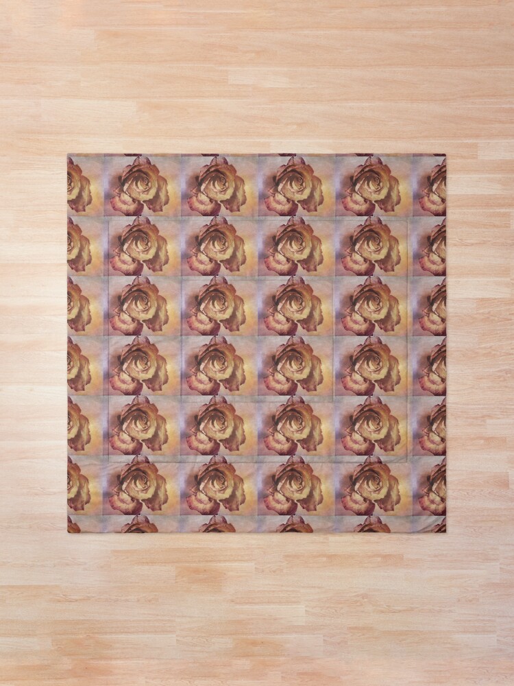Alternate view of Rose in Time - Flower Lovers - Vintage Dusty Pink Rose Art Comforter