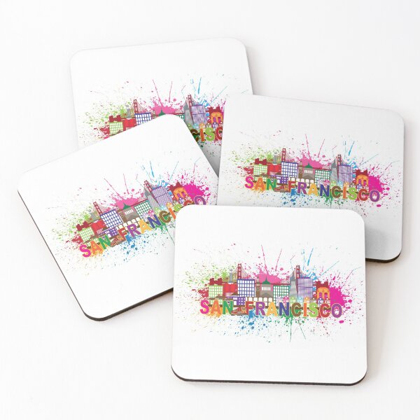 Item preview, San Francisco Skyline Paint Splatter Illustration designed and sold by jpldesigns.