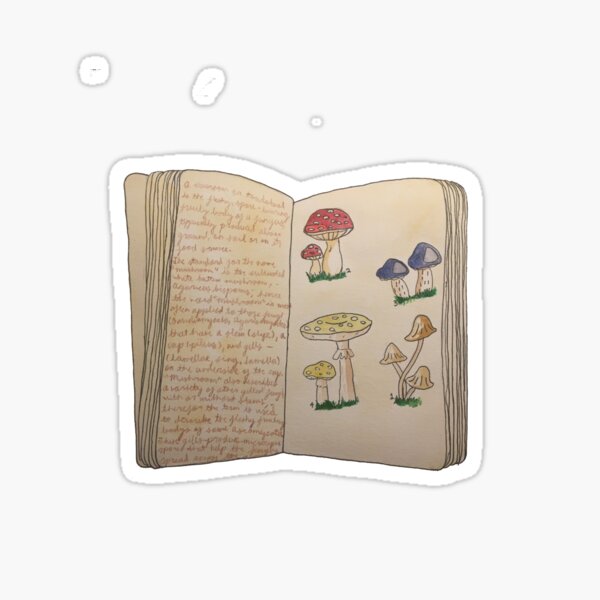 Watercolour Mushroom/Toadstool Book Sticker