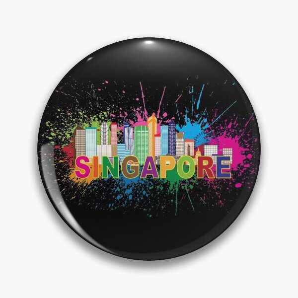 Item preview, Singapore City Skyline Paint Splatter Illustration designed and sold by jpldesigns.