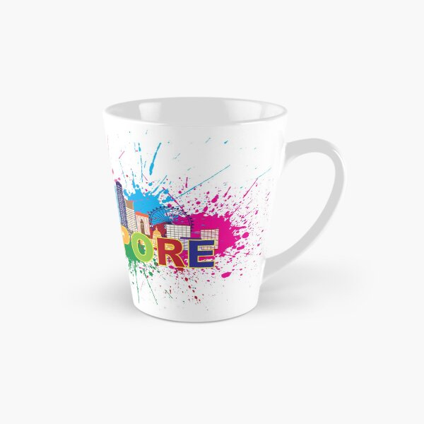 Item preview, Singapore City Skyline Paint Splatter Illustration designed and sold by jpldesigns.