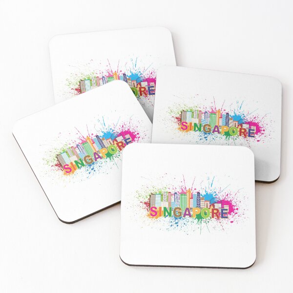 Item preview, Singapore City Skyline Paint Splatter Illustration designed and sold by jpldesigns.