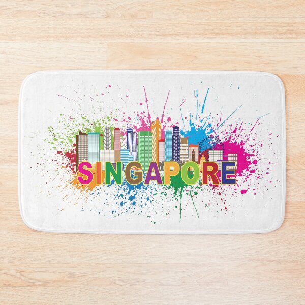 Item preview, Singapore City Skyline Paint Splatter Illustration designed and sold by jpldesigns.