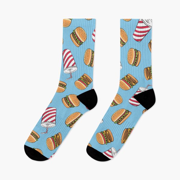 Item preview, Burgers and Shakes - Fast Food - Foodie - Milksakes and hamburgers - blue designed and sold by littlearrow.