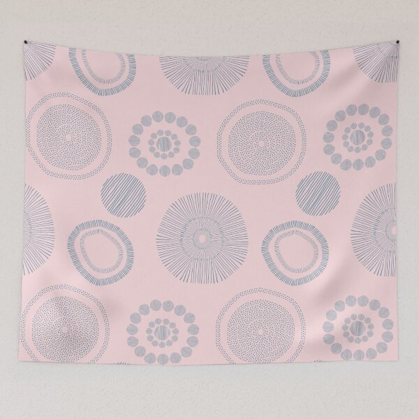 Item preview, Gray flowers over pink designed and sold by marufemia.