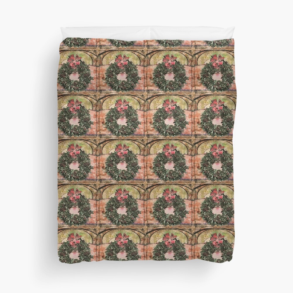 Joyful Wreath - Christmas in July Duvet Cover