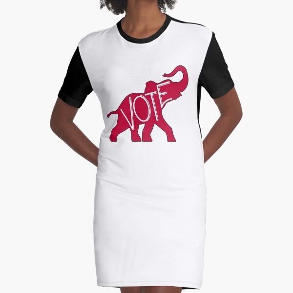 Vote Republican Party Red Elephant Graphic T-Shirt Dress