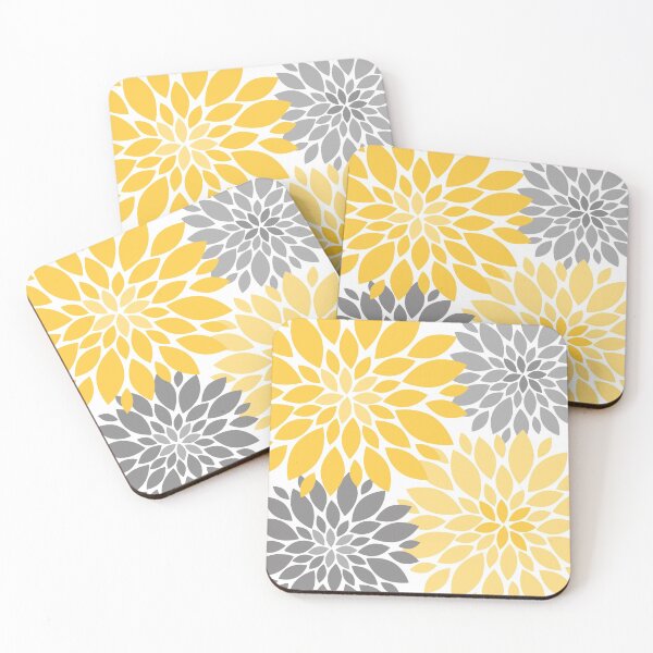 Aperçu de l'œuvre Motif de fleur de dahlia jaune et gris créée et vendue par IoanaHraball.