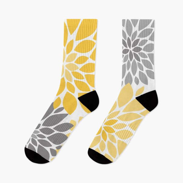 Item preview, Yellow and Gray Dahlia Floral Pattern designed and sold by IoanaHraball.
