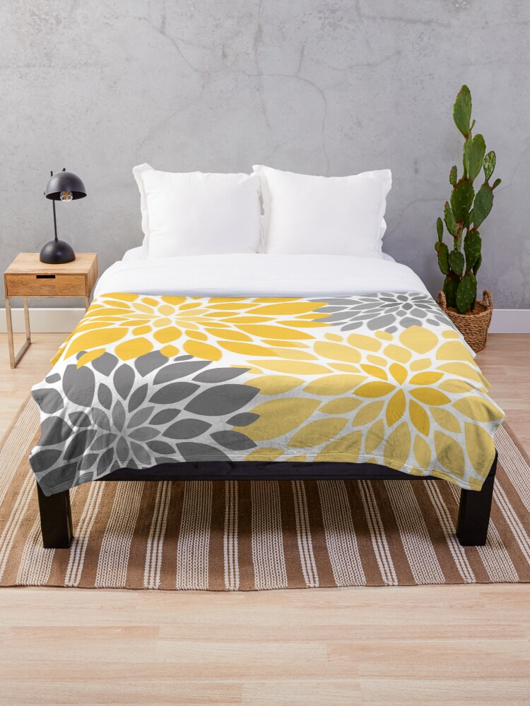 Yellow gray best sale throw blanket