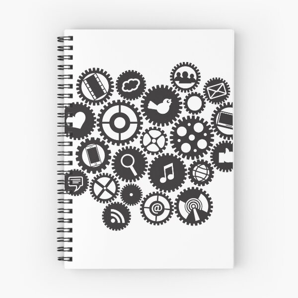 Item preview, Machine Gears with Social Media Symbols  designed and sold by jpldesigns.
