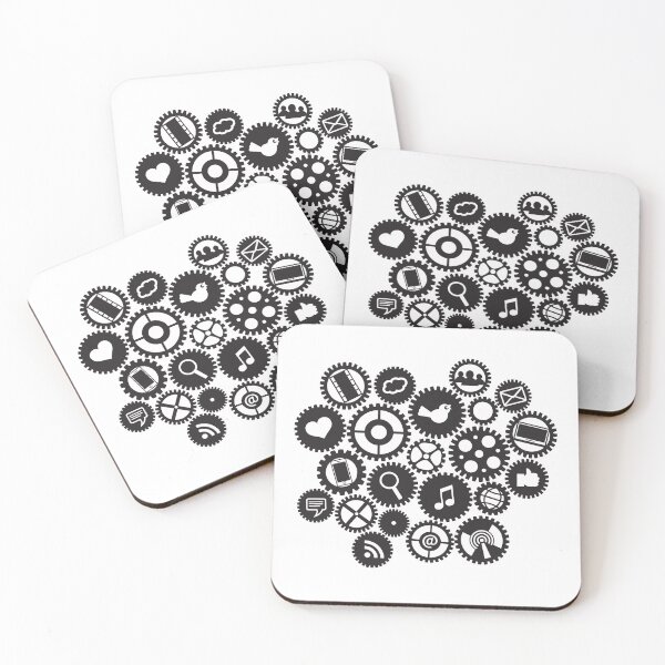 Item preview, Machine Gears with Social Media Symbols  designed and sold by jpldesigns.