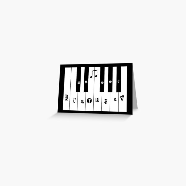 Piano keyboard happy birthday Greeting Card