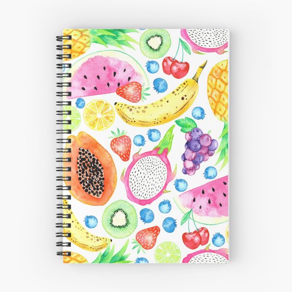 Item preview, Fruit Print in Watercolor Including Pineapple, Papaya, Dragon Fruit, Watermelon, Banana, Kiwi Fruit and Strawberries  designed and sold by KConfetti.
