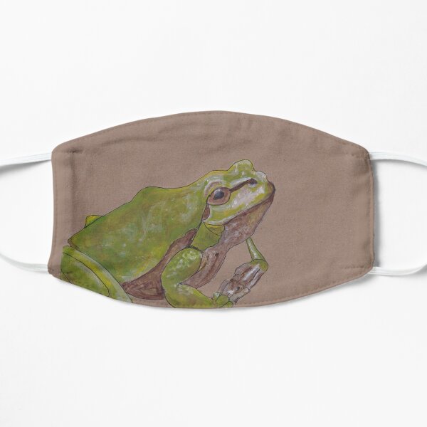 Frog who might be plotting something Flat Mask