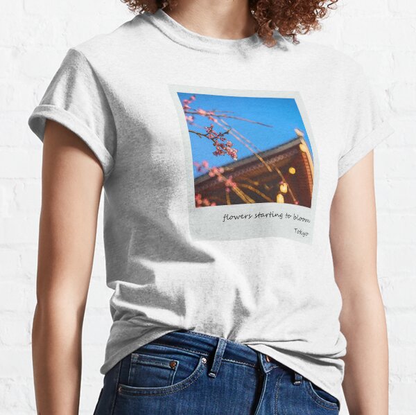 Cherry blossoms starting to bloom in Asakusa, Tokyo Classic T-Shirt