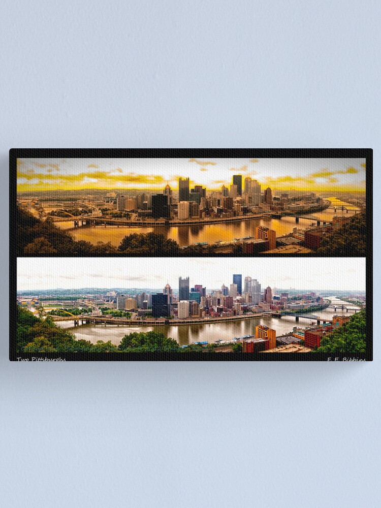 Alternate view of Two Pittsburghs Canvas Print