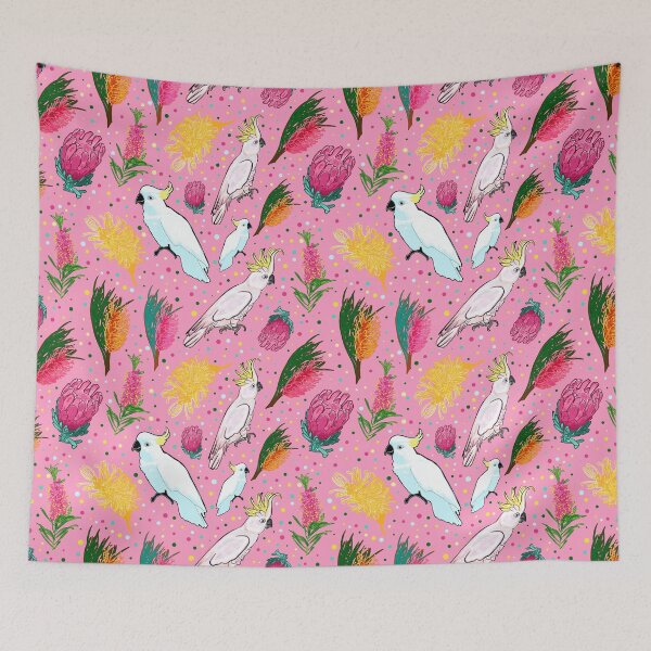 Item preview, Australian Native Flowers and Birds - Pretty in Pink designed and sold by Annalee Beer.