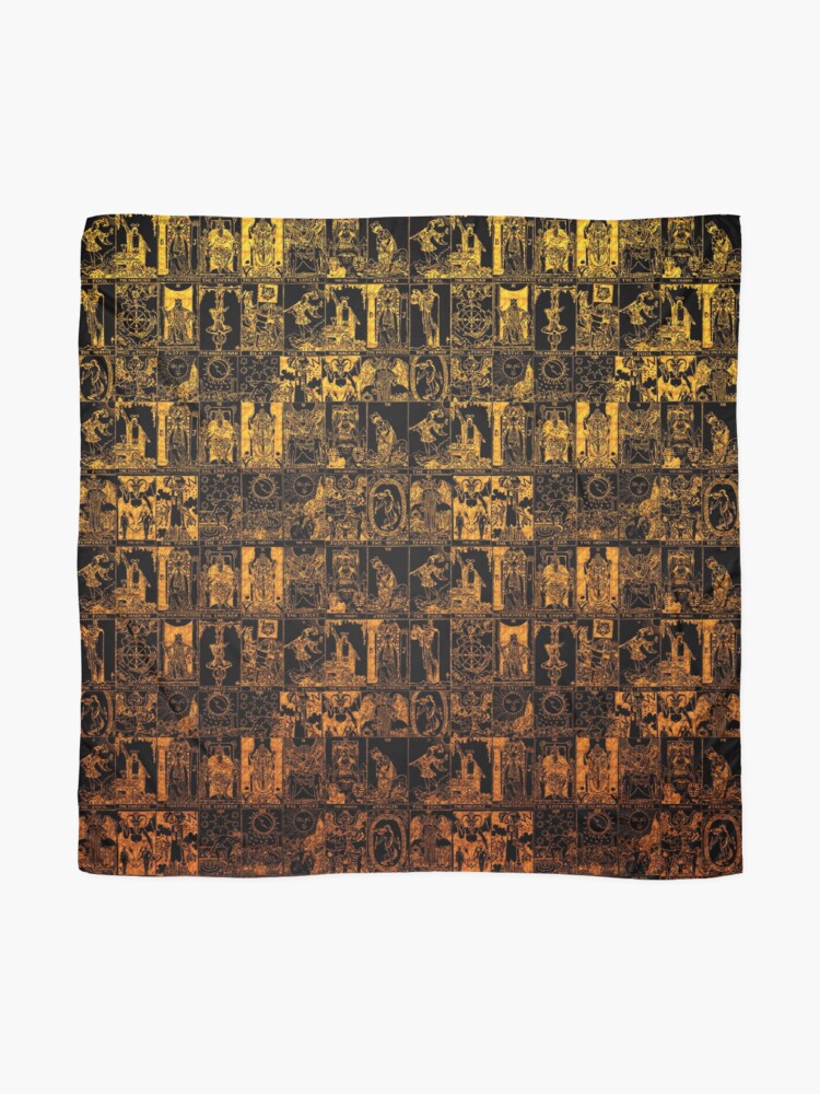 Alternate view of Gold and Black Tarot Print - Major Arcana Scarf