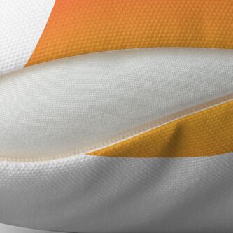 Alternate view of modern trendy abstract Yellow Orange Ombre Throw Pillow