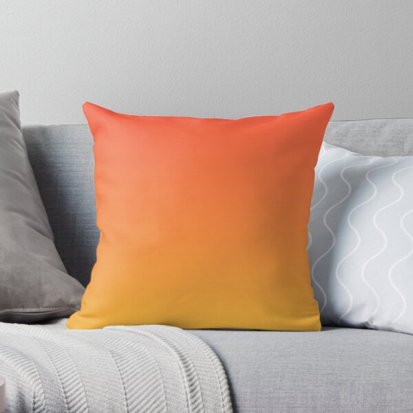 modern trendy abstract Yellow Orange Ombre Throw Pillow