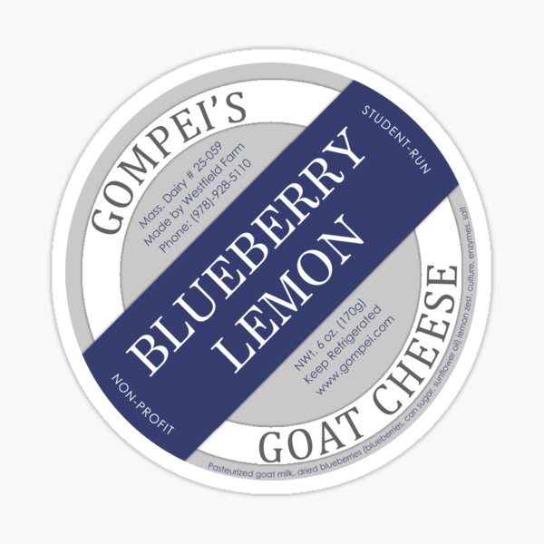 Item preview, Blueberry Lemon Gompei's Goat Cheese Label designed and sold by Gompei's Goat Cheese.