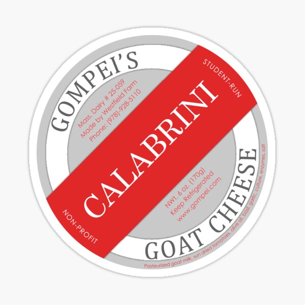 Item preview, Calabrini Gompei's Goat Cheese Label designed and sold by Gompei's Goat Cheese.