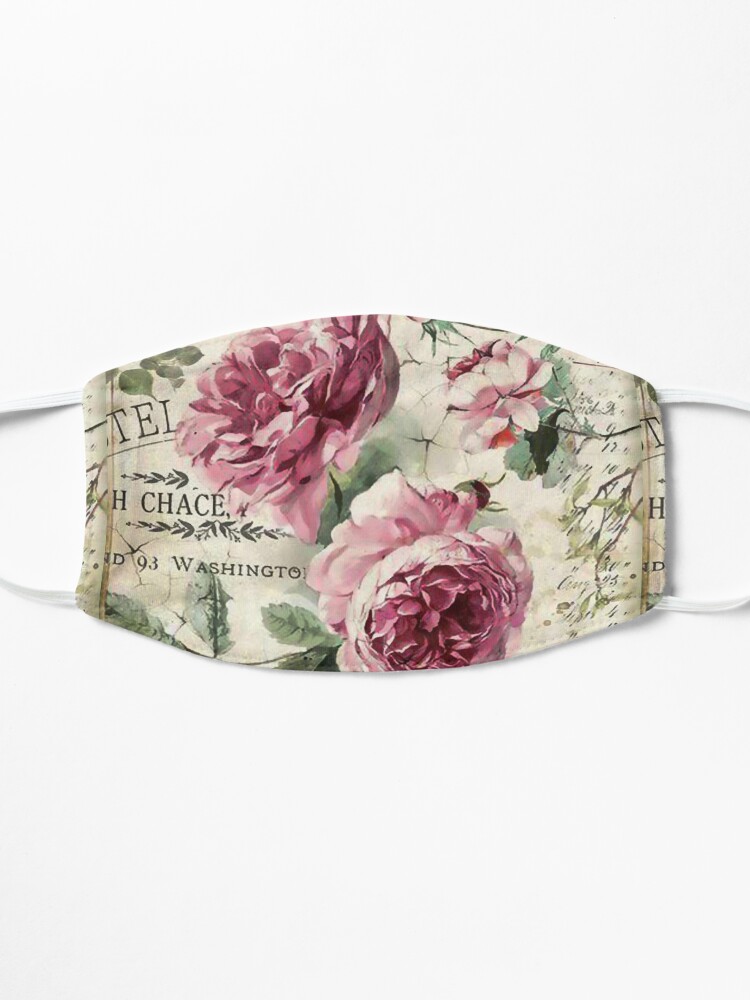 Alternate view of French Shabby Chic Pink Roses Mask