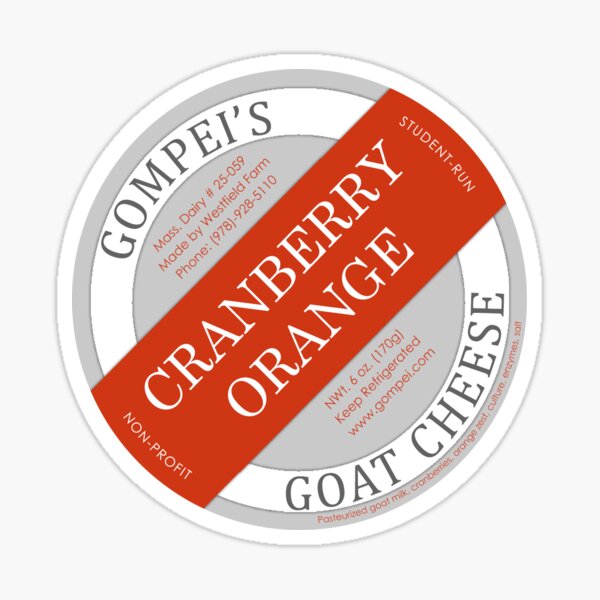 Item preview, Cranberry Orange Gompei's Goat Cheese Label designed and sold by Gompei's Goat Cheese.