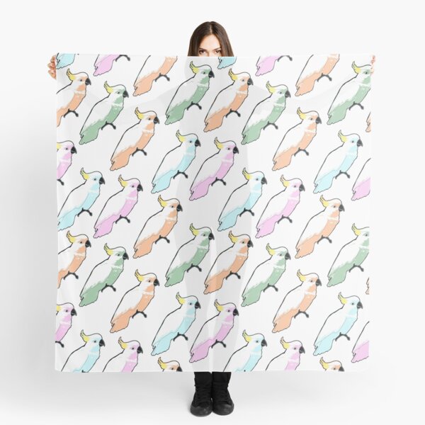 Colourful Cockatoo Pattern - An Australian Native Bird Scarf
