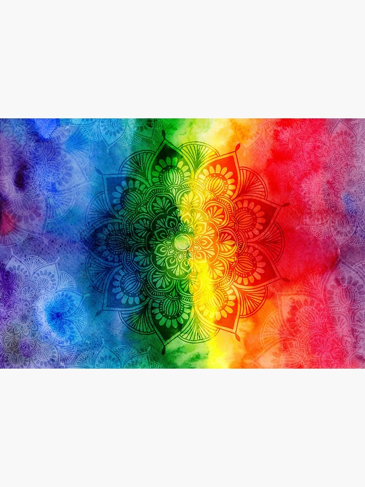 Pride Rainbow Watercolor Mandala by Talshiar
