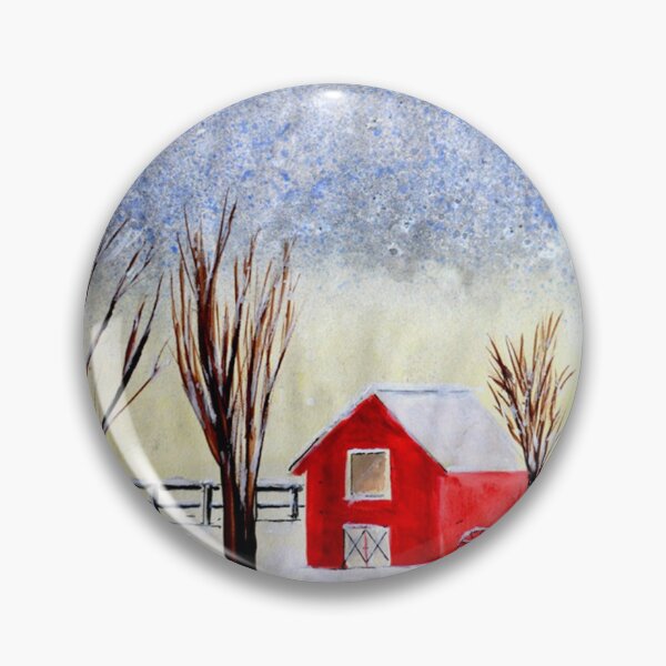 Item preview, Red barn in winter designed and sold by MoreGoodArt.