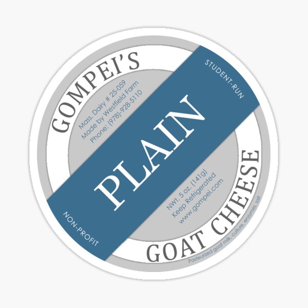 Item preview, Plain Gompei's Goat Cheese Label designed and sold by Gompei's Goat Cheese.