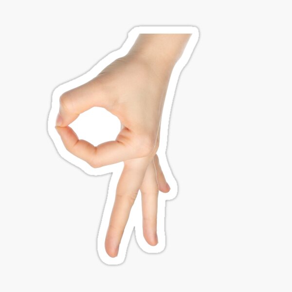 OK Sign Decal | Made you look hand meme game Sticker Below the waist