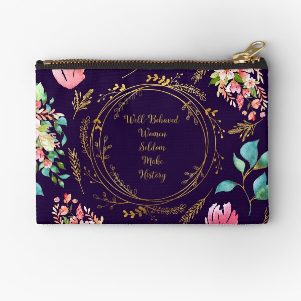 Vista previa del artículo con la obra «Las mujeres bien educadas rara vez hacen historia - Un estampado de flores», diseñado y vendido por Annalee Beer.