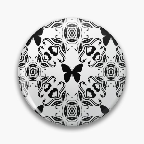 Item preview, Butterflies, black and white ornament designed and sold by fuzzyfox.