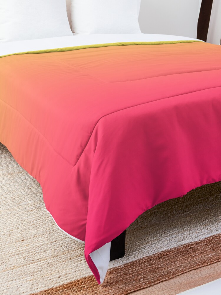 Alternate view of modern chic girly hot pink orange fuschia ombre Comforter