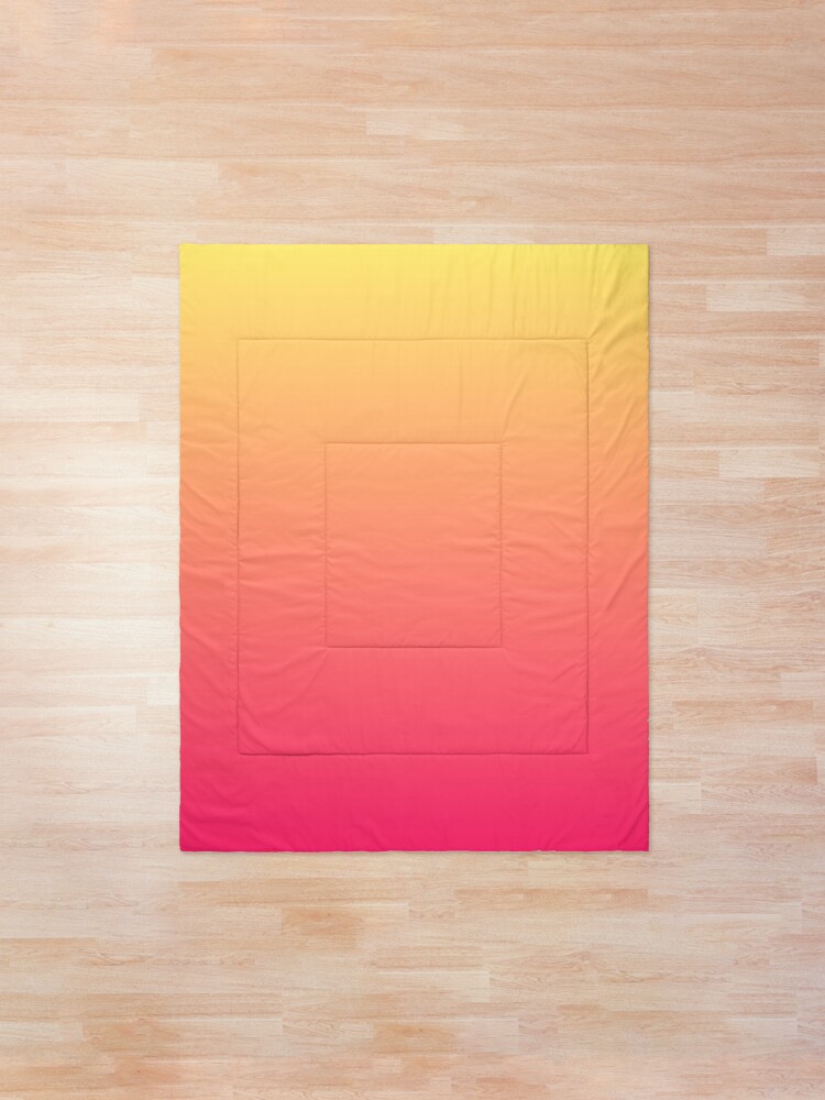 Alternate view of modern chic girly hot pink orange fuschia ombre Comforter