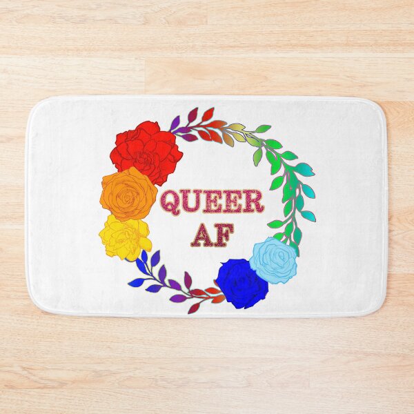 Item preview, QUEER AF - A Rainbow Floral Wreath designed and sold by Annalee Beer.