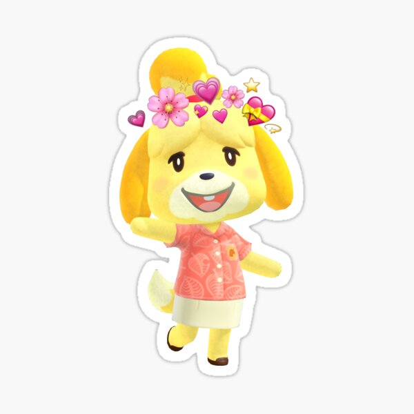 Animal Crossing Isabelle with Emoji Crown Sticker