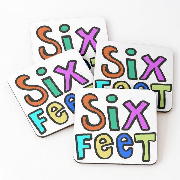 Item preview, Six Feet Social Distancing Design by Jelene - Colorful Text Phrase designed and sold by Jelene.