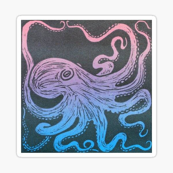 Rainbow Octopus Sticker