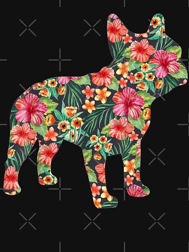 French Bulldog Flower Floral Frenchie Dog Silhouette by ArijsGailis