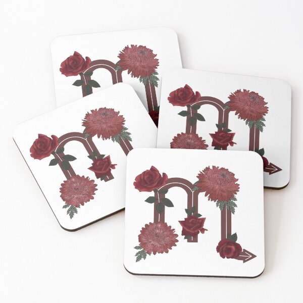 Item preview, Scorpio Zodiac Symbol with Roses and Red Chrysanthemums designed and sold by allyyxoxo.