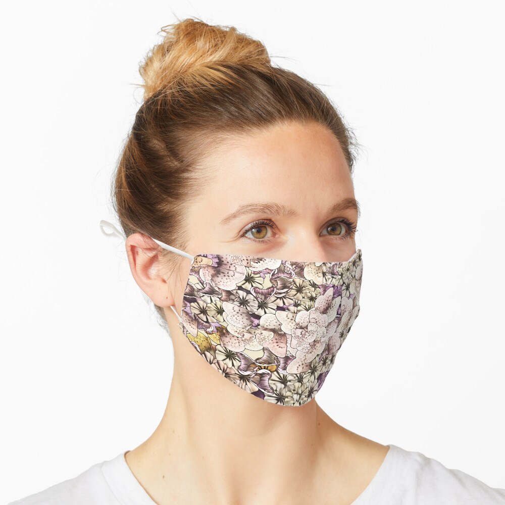 Flowers of Cream and Plum Mask