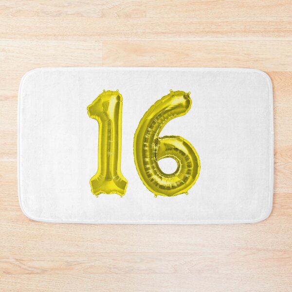 Item preview, Yellow Gold 16th Birthday Metallic Helium Balloons Numbers designed and sold by Birthdates.
