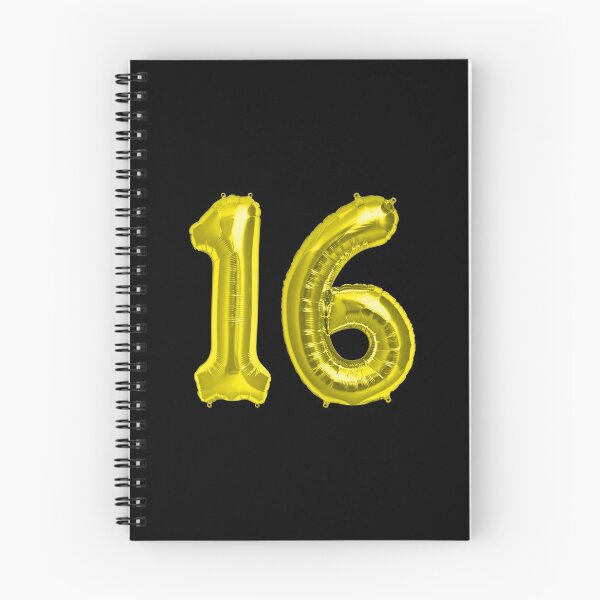 Item preview, Yellow Gold and Black 16th Birthday Metallic Helium Balloons Numbers designed and sold by Birthdates.